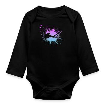Dive - Tauchen Taucher Geschenk - Baby Bio-Langarm-Body - Schwarz - Vorne