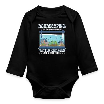 where 'water changes' are a good thing. - Organic Longsleeve Baby Bodysuit - black - Front