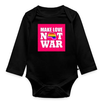 Make love not war - Body Bébé bio manches longues - noir - Devant