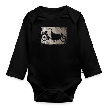 Lastenfahrrad Lastenrad Cargo Bike Cargobike - Organic Longsleeve Baby Bodysuit - black - Front