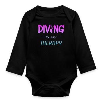 Tauchen Taucher Geschenk - Baby Bio-Langarm-Body - Schwarz - Vorne