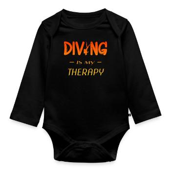 Dive - Tauchen Taucher Geschenk - Baby Bio-Langarm-Body - Schwarz - Vorne