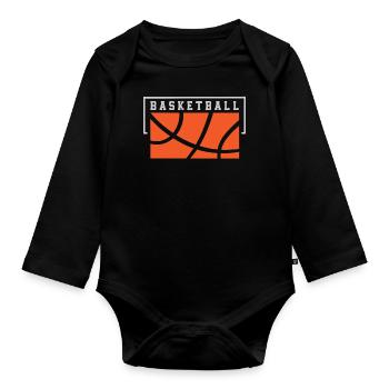 Joueur de basket-ball - Body Bébé bio manches longues - noir - Devant