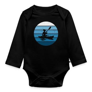 Canoë Kayak Femme Kayak Kayak Homme - Body Bébé bio manches longues - noir - Devant