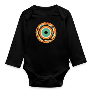 Vinyl Record Collector - Organic Longsleeve Baby Bodysuit - black - Front