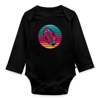 American football - Baby bio-rompertje met lange mouwen - zwart - Voor