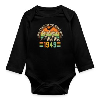 Millésime 75e anniversaire 1949 - Body Bébé bio manches longues - noir - Devant