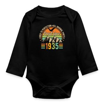 Légendaire 89e anniversaire 1935 - Body Bébé bio manches longues - noir - Devant