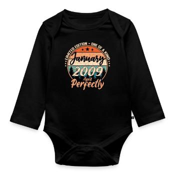 January 2009 birthday 2009 captions January - Organic Longsleeve Baby Bodysuit - black - Front