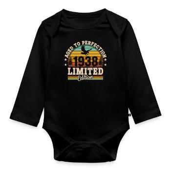 86 years of legend 1938 - Organic Longsleeve Baby Bodysuit - black - Front