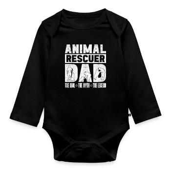 Animal Rescuer Dad The Idol The Animal Rescue - Organic Longsleeve Baby Bodysuit - black - Front