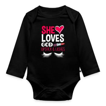 Lustiges Make Up Artist Maskenbildner Geschenk - Baby Bio-Langarm-Body - Schwarz - Vorne