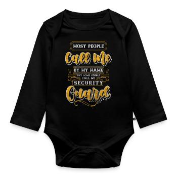 Security Sarcasm Guard - Organic Longsleeve Baby Bodysuit - black - Front
