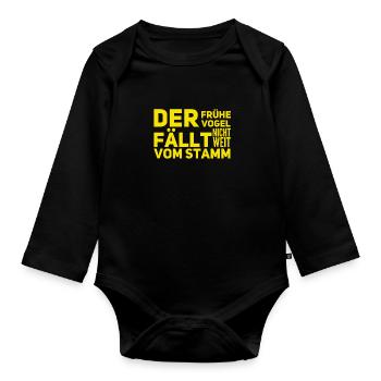 in der Nähe des Stammes - Baby Bio-Langarm-Body - Schwarz - Vorne