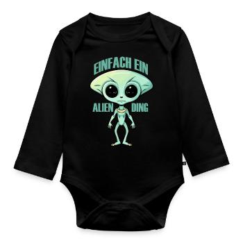 Juste un truc extraterrestre, Humour, Fun, Fun, Aliens, - Body Bébé bio manches longues - noir - Devant