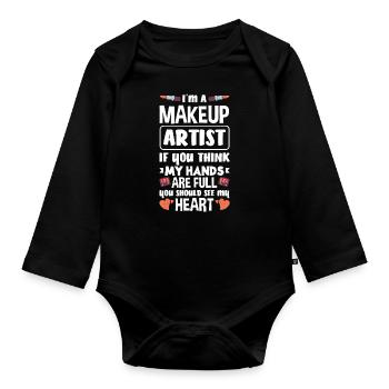 Lustiges Make Up Artist Maskenbildner Geschenk - Baby Bio-Langarm-Body - Schwarz - Vorne