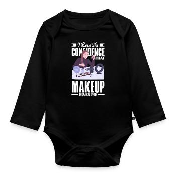 Lustiges Make Up Artist Maskenbildner Geschenk - Baby Bio-Langarm-Body - Schwarz - Vorne