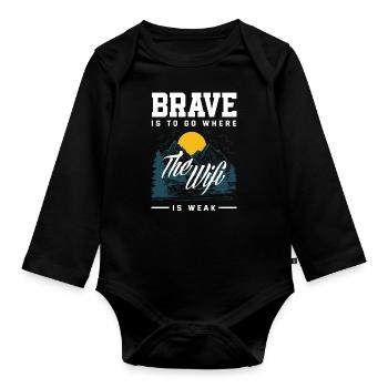 Cadeau de randonnée drôle - Body Bébé bio manches longues - noir - Devant
