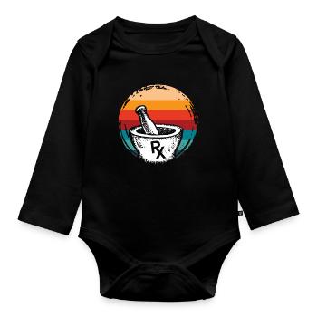 Apothecary Apothecary Apothecary Pharmacy Gift - Organic Longsleeve Baby Bodysuit - black - Front