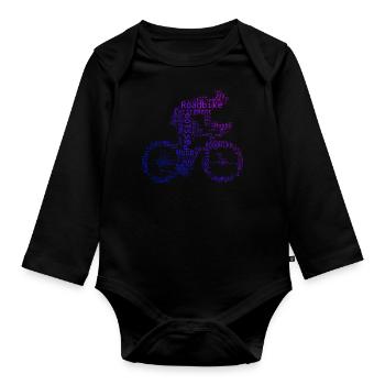 Road Bike Road Cycling Road Cyclist Road Bike - Organic Longsleeve Baby Bodysuit - black - Front