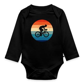 Vélo de route Cycliste de route Femmes Vélo de route Hommes - Body Bébé bio manches longues - noir - Devant