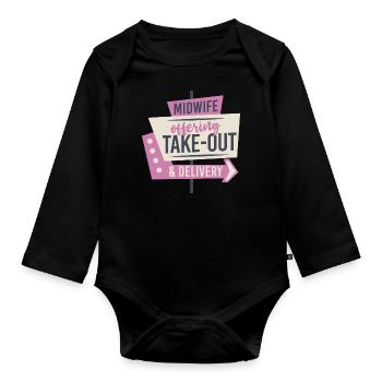 Nurse Midwife Birth Worker Midwife - Organic Longsleeve Baby Bodysuit - black - Front