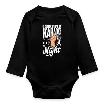 Chanteur de karaoké Chanteur de karaoké Musique - Body Bébé bio manches longues - noir - Devant