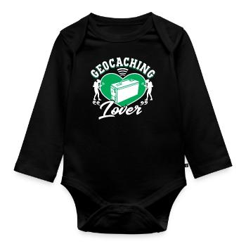 Geocaching-Liebhaber - Baby Bio-Langarm-Body - Schwarz - Vorne