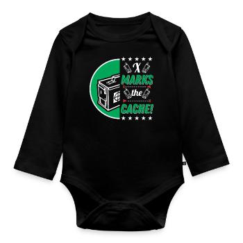 X markiert den Cache! - Baby Bio-Langarm-Body - Schwarz - Vorne