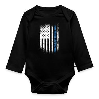 Sport Us Flag Windsurfing - Baby Bio-Langarm-Body - Schwarz - Vorne