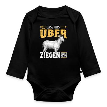 Lustige Ziege mit Spruch Ziegenliebhaber Ziegen - Baby Bio-Langarm-Body - Schwarz - Vorne