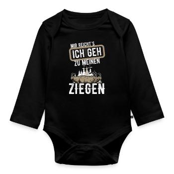 Ziegen Spruch Ziegenhalter - Baby Bio-Langarm-Body - Schwarz - Vorne