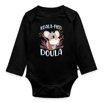 Doula accoucheuse Koala - Body Bébé bio manches longues - noir - Devant