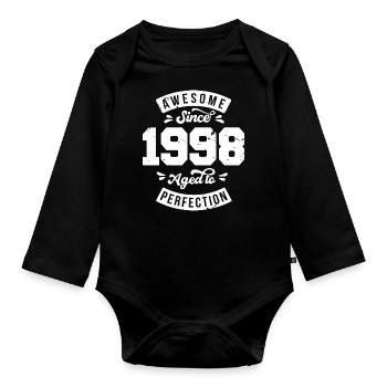 Millésime 1998 anniversaire - rétro 1998 - Body Bébé bio manches longues - noir - Devant