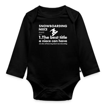Sport Niece Snowboarding - Baby Bio-Langarm-Body - Schwarz - Vorne