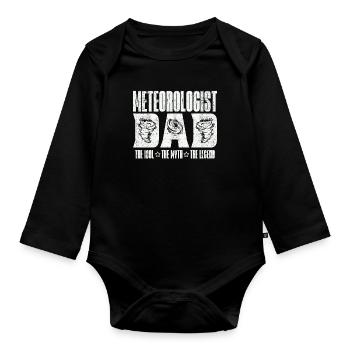 Meteorologist Dad The Idol The Weather Forecast - Organic Longsleeve Baby Bodysuit - black - Front