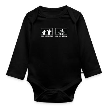 Conservationist My Problem My Pictogram Dad Mom - Organic Longsleeve Baby Bodysuit - black - Front