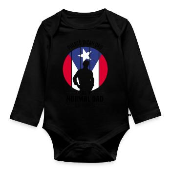 Puerto Rico Flagge | Puerto Ricaner Geschenkideen - Baby Bio-Langarm-Body - Schwarz - Vorne