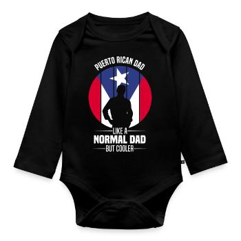 Puerto Rico Flagge | Puerto Ricaner Geschenkideen - Baby Bio-Langarm-Body - Schwarz - Vorne
