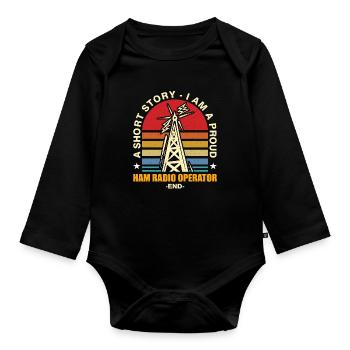 Ham Radio Operator A Short Story Radio Operator - Baby Bio-Langarm-Body - Schwarz - Vorne