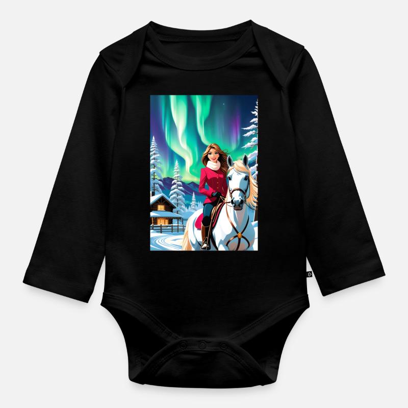 personalisiertes Design-Muttergeschenk - Baby Bio-Langarm-Body - Schwarz
