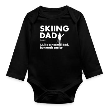 Sport Papa Ski - Body Bébé bio manches longues - noir - Devant