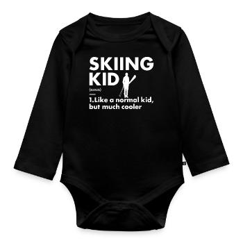 Sport Kid Skiing - Baby Bio-Langarm-Body - Schwarz - Vorne