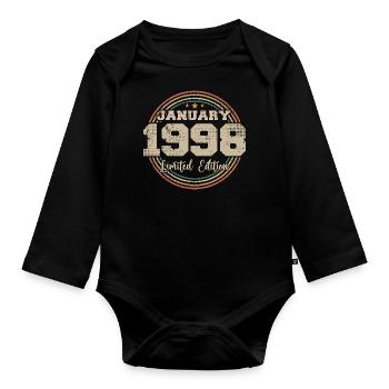 Les légendes sont nées en janvier 1998 - Body Bébé bio manches longues - noir - Devant