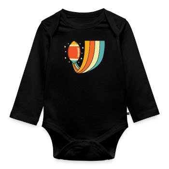 American football - Organic Longsleeve Baby Bodysuit - black - Front