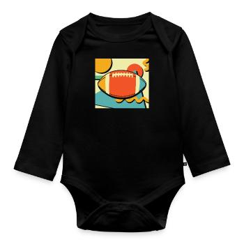 American football - Baby bio-rompertje met lange mouwen - zwart - Voor