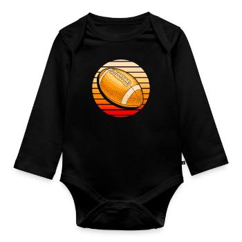 American football - Baby bio-rompertje met lange mouwen - zwart - Voor