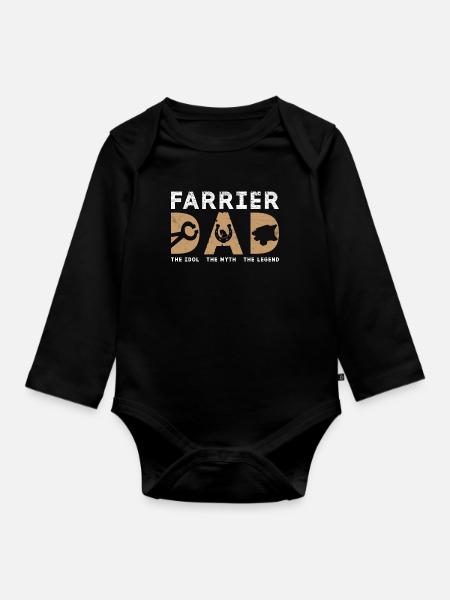 Farrier Dad The Idol The Myth The Metalworker - Organic Longsleeve Baby Bodysuit - black