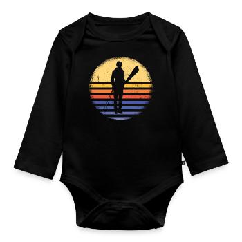 Sport Retro Sunset Ski - Body Bébé bio manches longues - noir - Devant