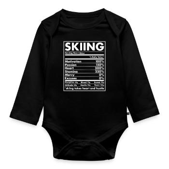 Sport Nutrition Ski - Body Bébé bio manches longues - noir - Devant